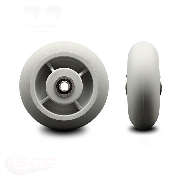 SCC-5" Thermoplastic Rubber Donut Tread Wheel Only w/Ball Bearing-350 lbs Cpty